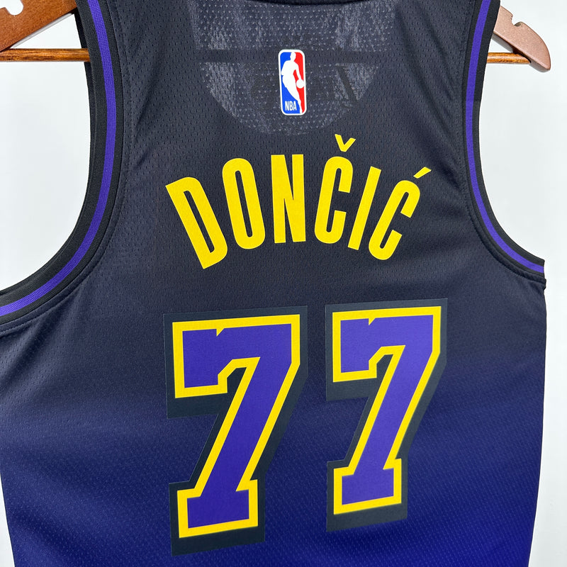 Regata NBA Los Angeles Lakers City Edition 2024/25 - Masculina - Preta e Roxa
