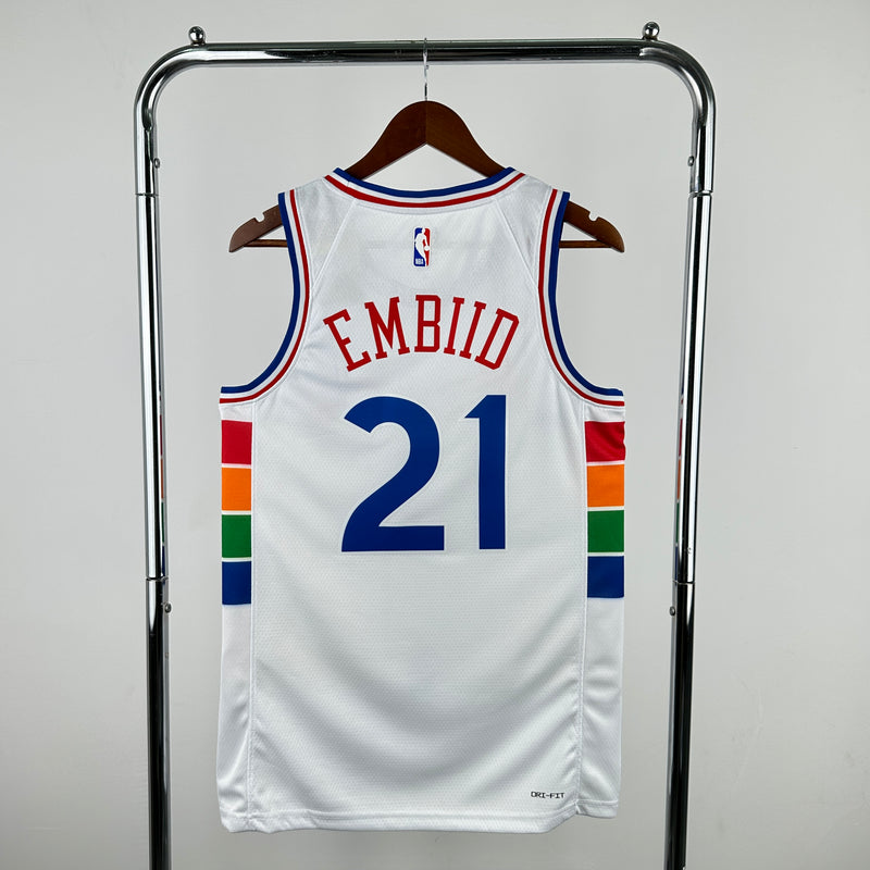 Regata NBA Philadelphia 76ers City Edition 24/25 - Masculina - Branco