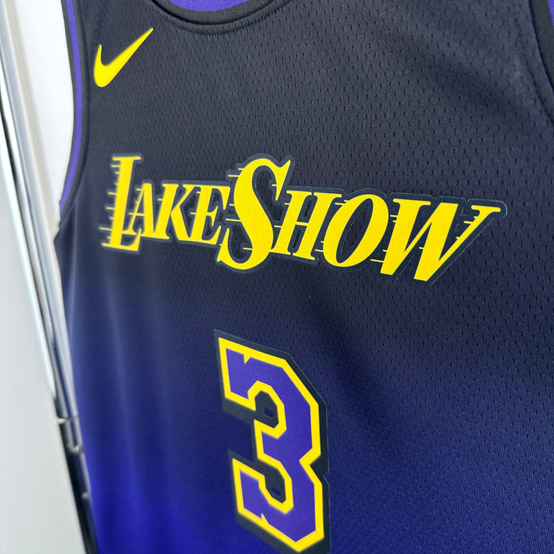 Regata NBA Los Angeles Lakers City Edition 2024/25 - Masculina - Preta e Roxa