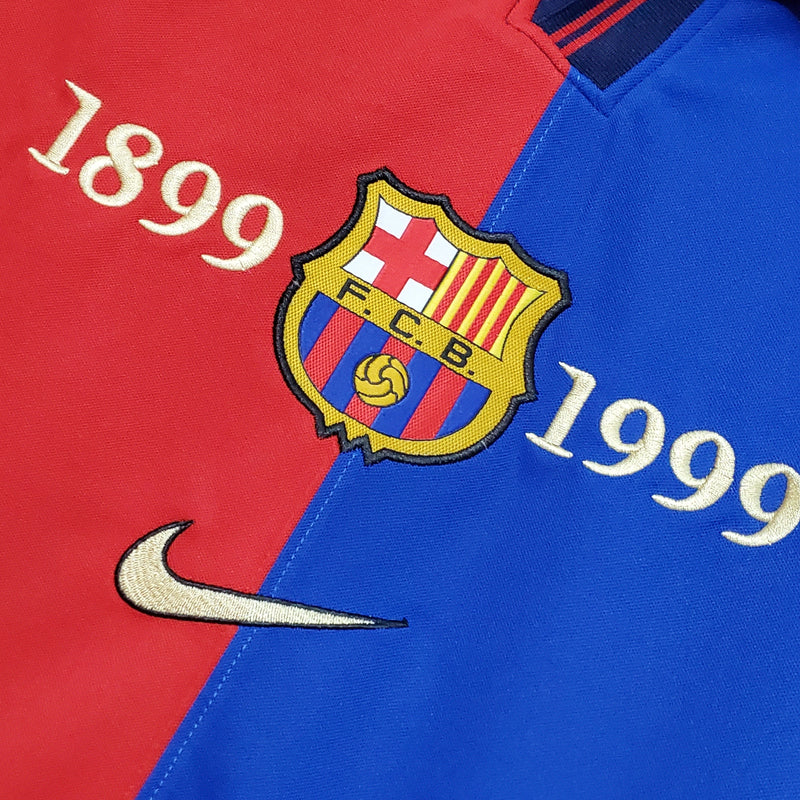 Camisa Barcelona 1998/99 Edição Comemorativa 100 Anos - Versão Retro