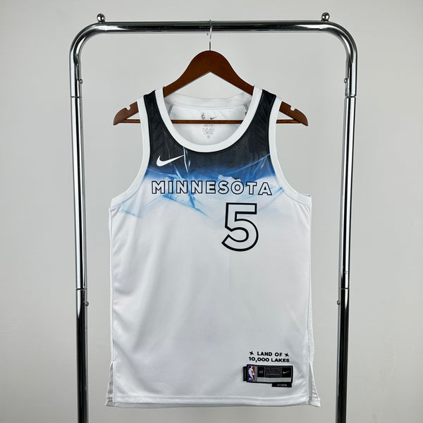Regata NBA Minnesota Timberwolves City Edition 2024/25 - Masculina - Branco e Azul