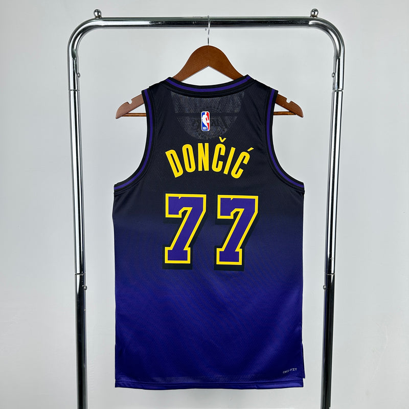 Regata NBA Los Angeles Lakers City Edition 2024/25 - Masculina - Preta e Roxa