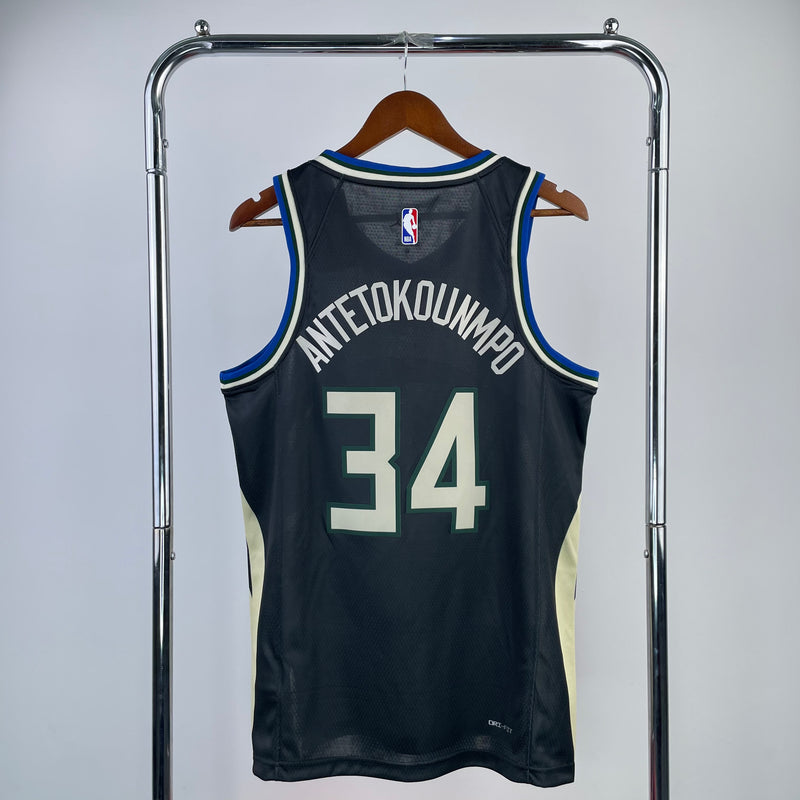 Regata NBA Milwaukee Bucks Statement Edition 22/23 - Masculina - Preta
