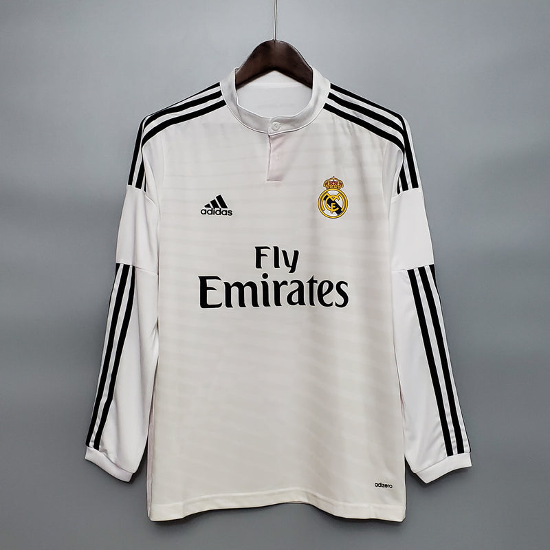 Camisa Real Madrid Titular Manga Longa 14/15 - Versão Retro