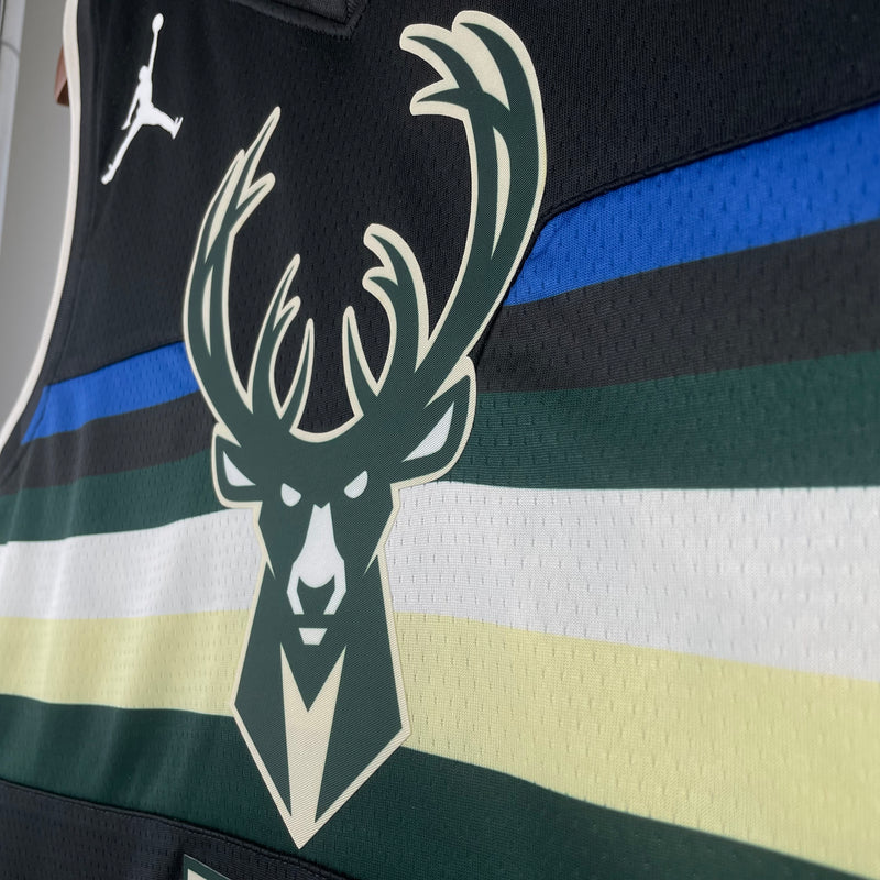 Regata NBA Milwaukee Bucks Statement Edition 19/20 - Masculina - Preta