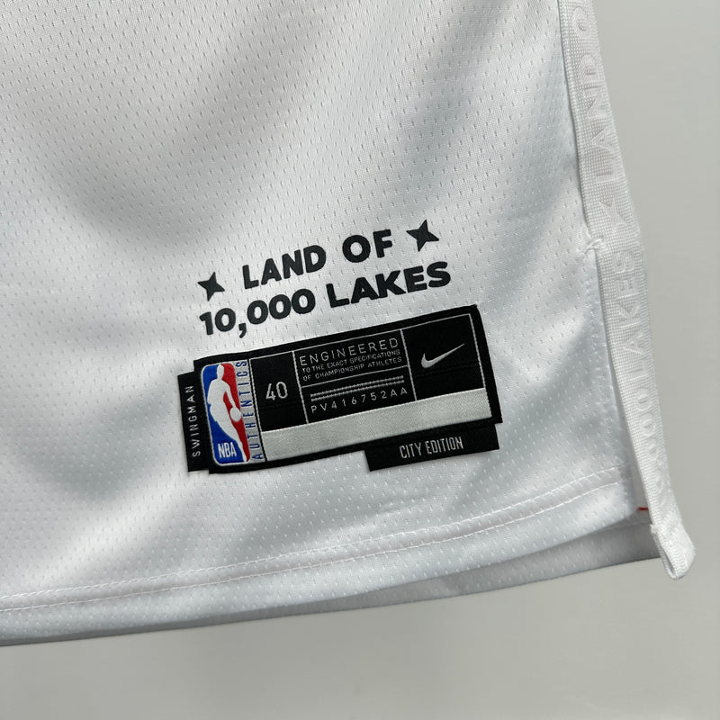 Regata NBA Minnesota Timberwolves City Edition 2024/25 - Masculina - Branco e Azul