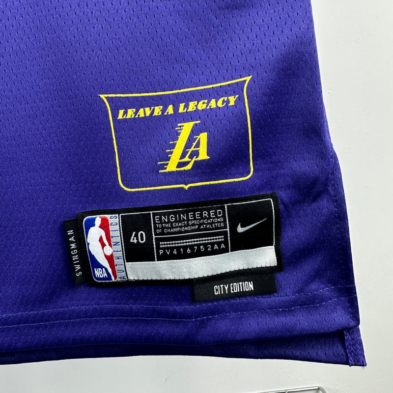 Regata NBA Los Angeles Lakers City Edition 2024/25 - Masculina - Preta e Roxa