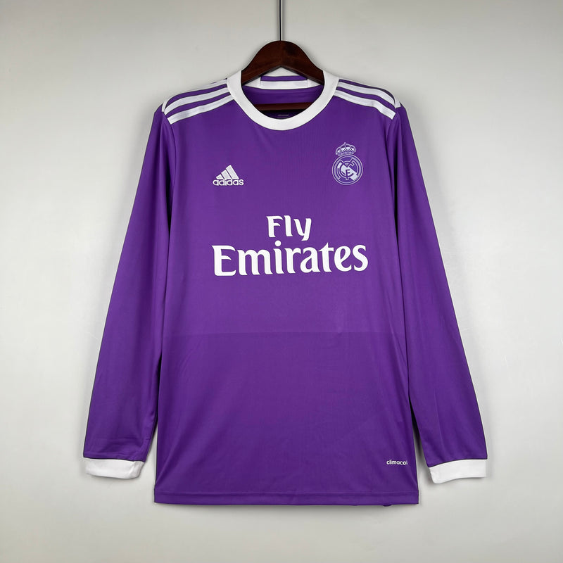 Camisa Real Madrid Away Manga Longa 16/17 - Versão Retro