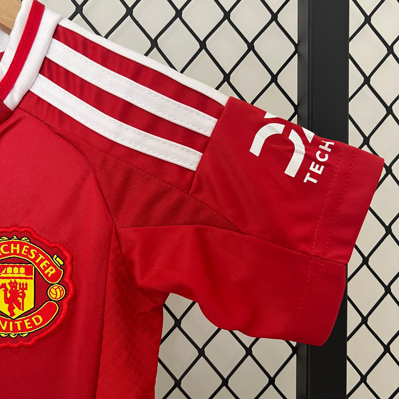 Kit Infantil Manchester United Home 24/25 Lançamento