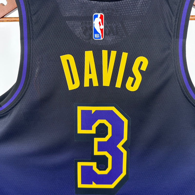 Regata NBA Los Angeles Lakers City Edition 2024/25 - Masculina - Preta e Roxa