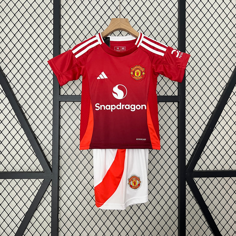 Kit Infantil Manchester United Home 24/25 Lançamento