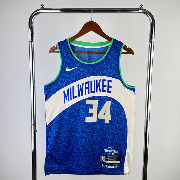 Regata NBA Milwaukee Bucks City Edition 23/24 - Masculina - Azul