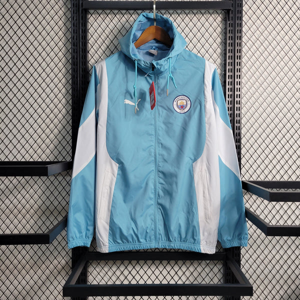 Jaqueta Corta Vento Manchester City 23/24 - Azul e Branca - JV Imports