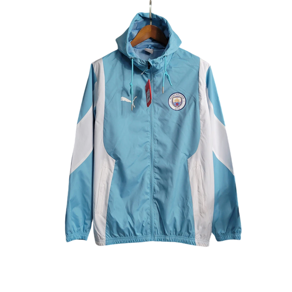 Jaqueta Corta Vento Manchester City 23/24 - Azul e Branca