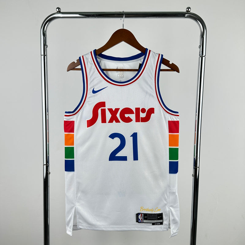 Regata NBA Philadelphia 76ers City Edition 24/25 - Masculina - Branco