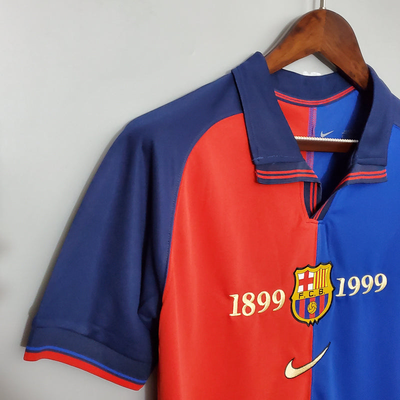 Camisa Barcelona 1998/99 Edição Comemorativa 100 Anos - Versão Retro