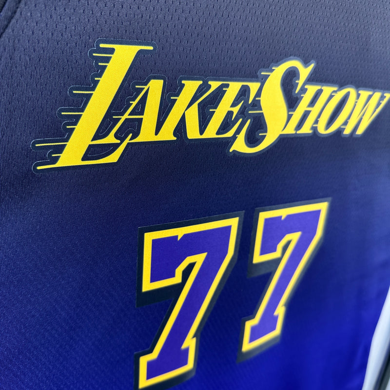 Regata NBA Los Angeles Lakers City Edition 2024/25 - Masculina - Preta e Roxa
