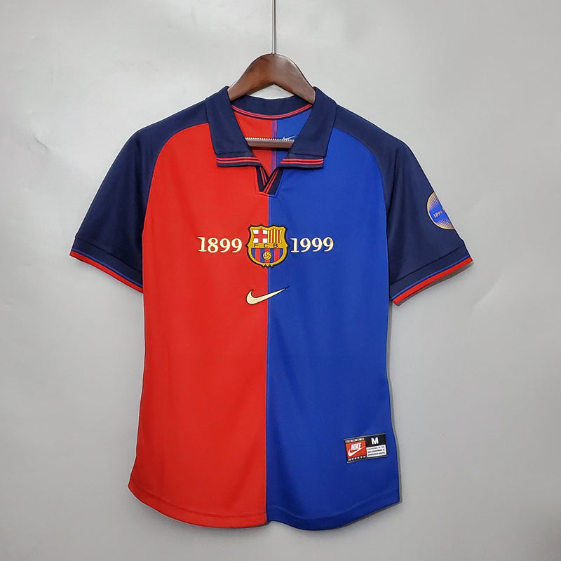 Camisa Barcelona 1998/99 Edição Comemorativa 100 Anos - Versão Retro