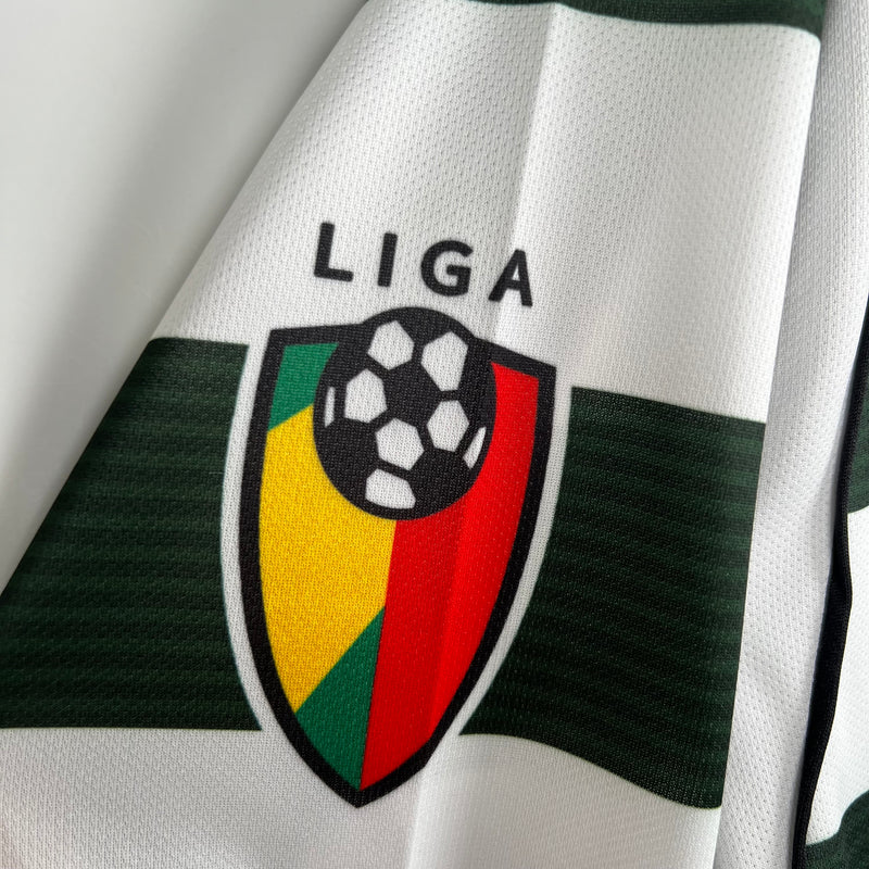 Camisa Sporting Home Manga Longa 2002/03 - Versão Retro