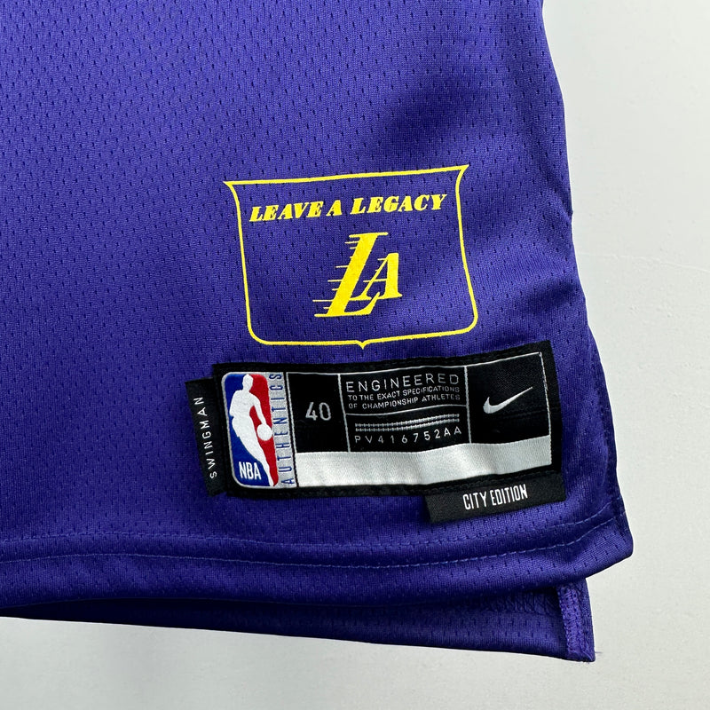 Regata NBA Los Angeles Lakers City Edition 2024/25 - Masculina - Preta e Roxa