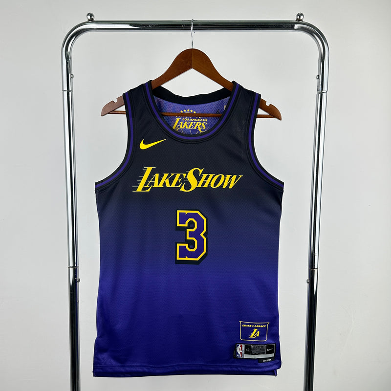 Regata NBA Los Angeles Lakers City Edition 2024/25 - Masculina - Preta e Roxa