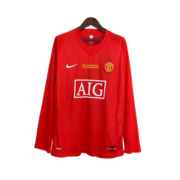 Camisa Manchester United Home Manga Longa 07/08 - Versão Retro