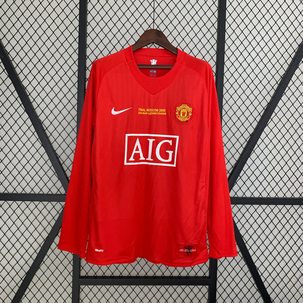 Camisa Manchester United Home Manga Longa 07/08 - Versão Retro