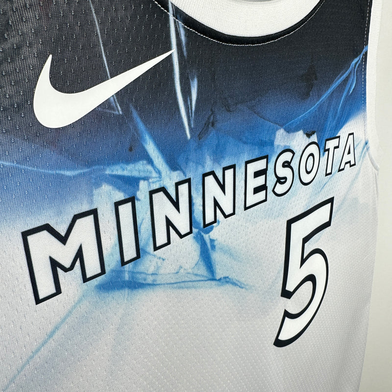 Regata NBA Minnesota Timberwolves City Edition 2024/25 - Masculina - Branco e Azul