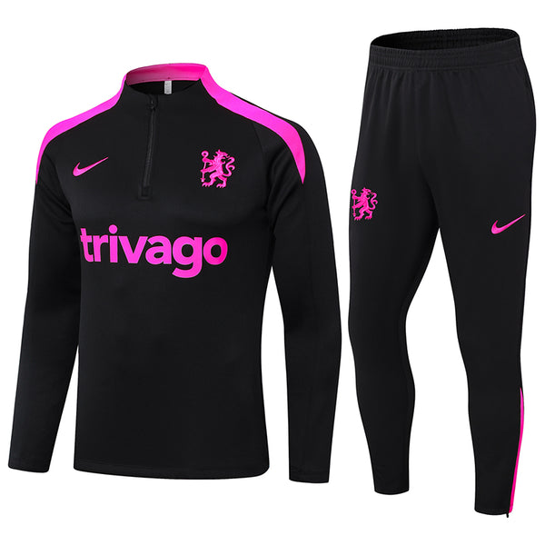 Conjunto de Treino do Chelsea 2024/25 - Preto e rosa