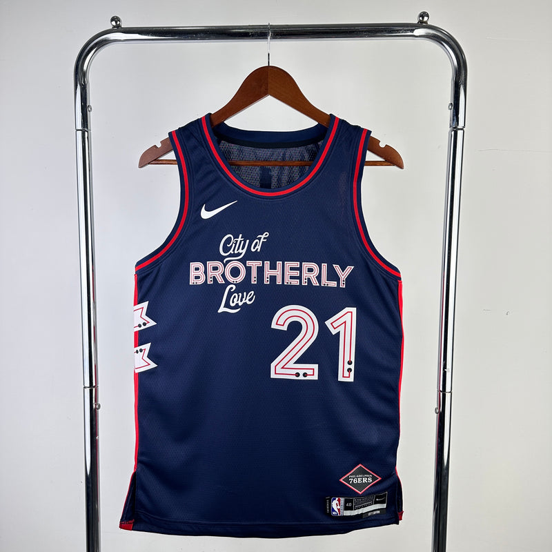 Regata NBA Philadelphia 76ers City Edition 23/24 - Masculina - Azul Marinho