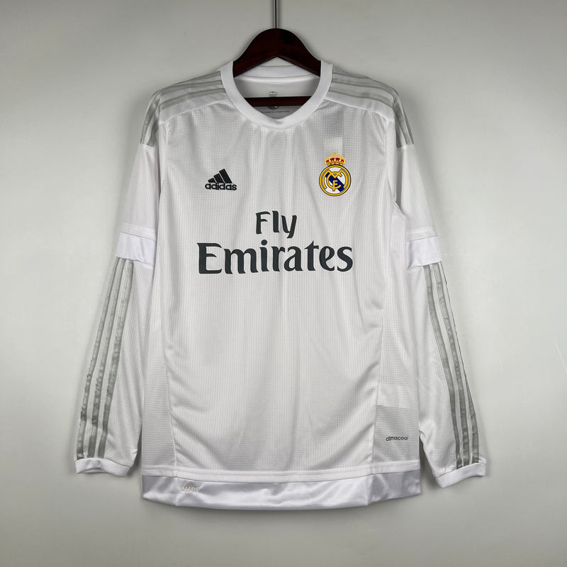 Camisa Real Madrid Home Manga Longa 15/16 - Versão Retro