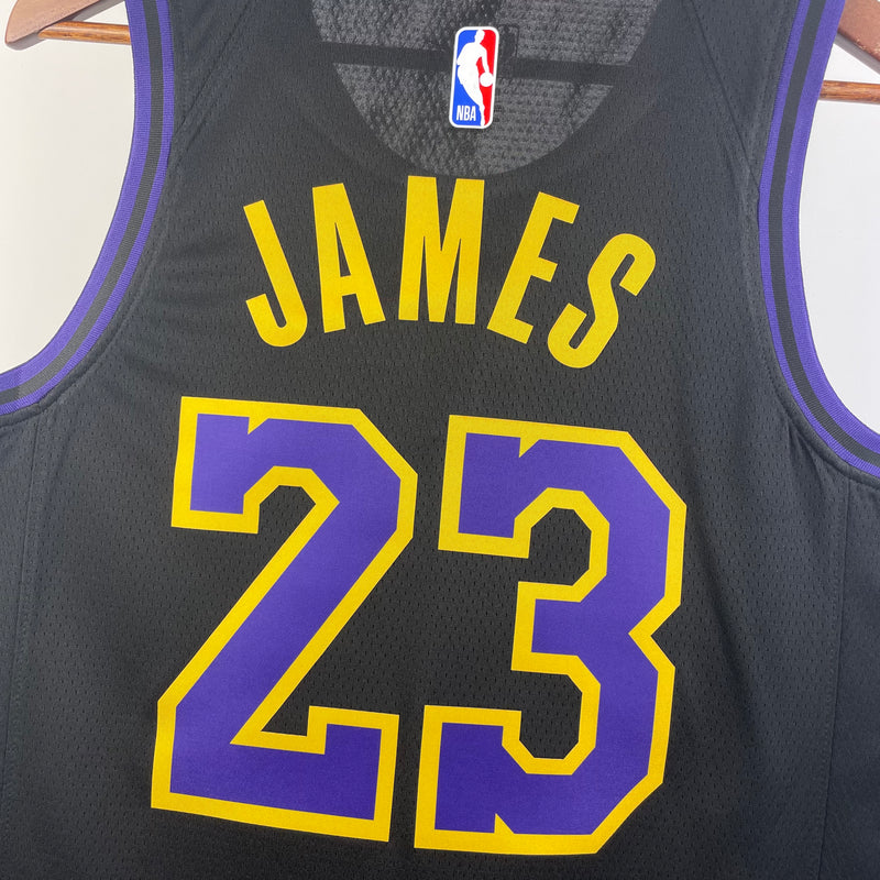 Regata NBA Los Angeles Lakers City Edition 23/24 - Masculina - Preta