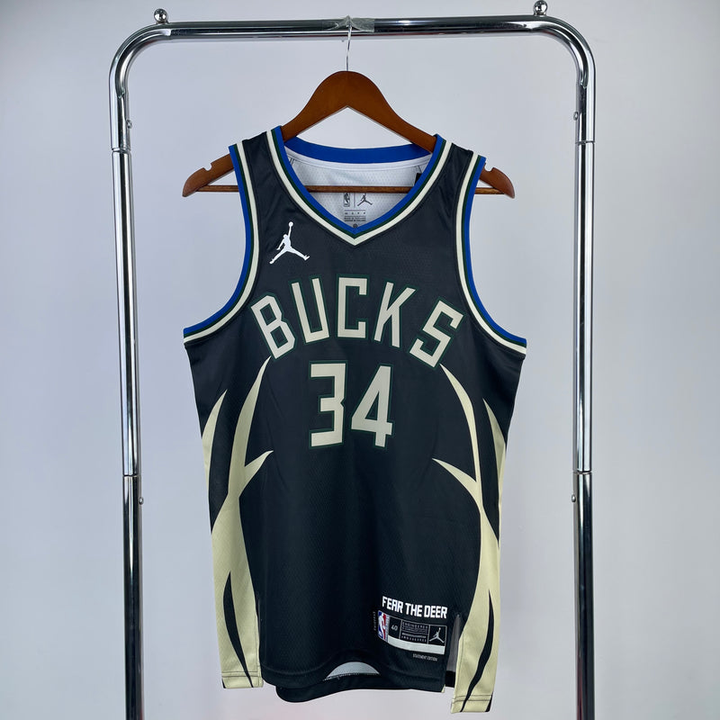 Regata NBA Milwaukee Bucks Statement Edition 22/23 - Masculina - Preta