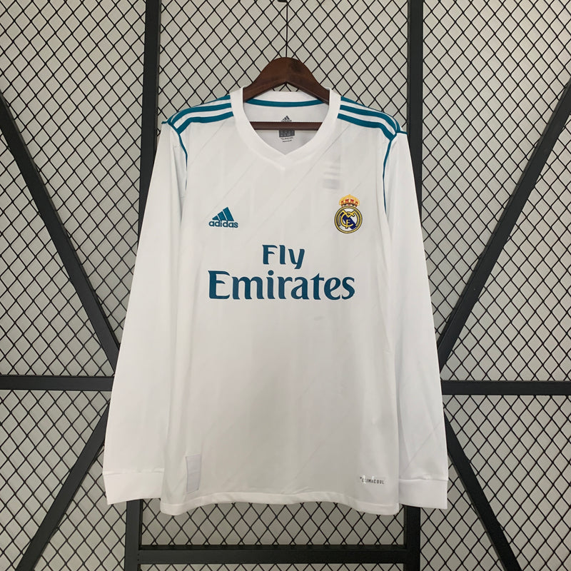 Camisa Real Madrid Home Manga Longa 17/18 - Versão Retro