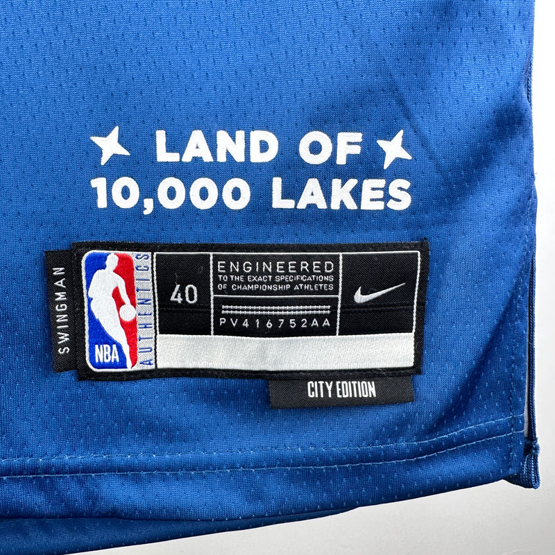 Regata NBA Minnesota Timberwolves City Edition 2023/24 - Masculina - Branco e Azul