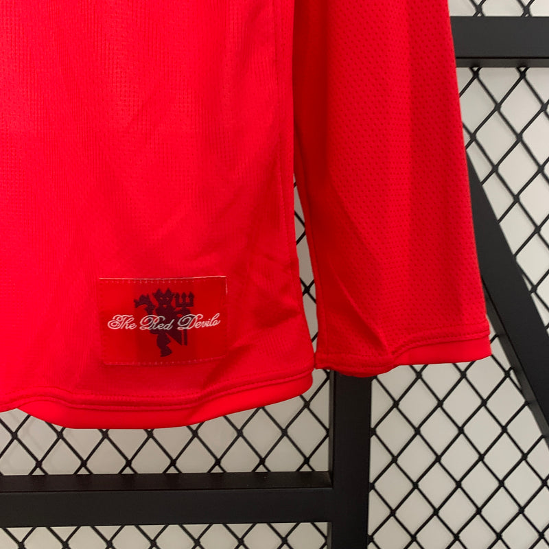 Camisa Manchester United Home Manga Longa 07/08 - Versão Retro