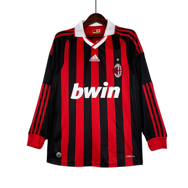 Camisa Milan Home Manga Longa 09/10 - Versão Retro