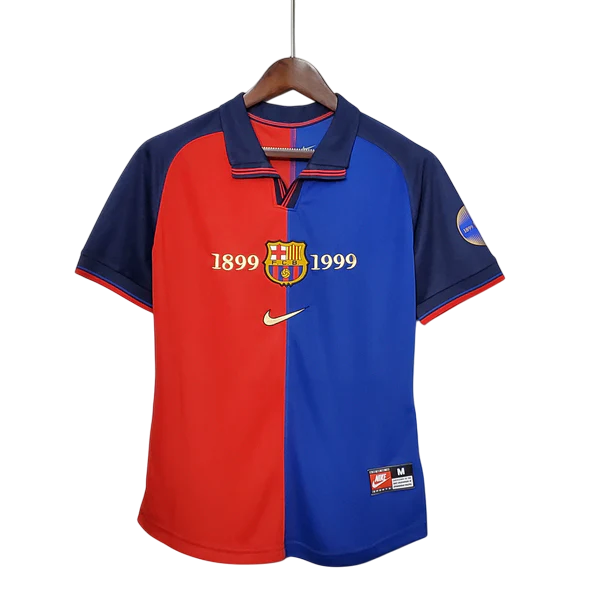 Camisa Barcelona 1998/99 Edição Comemorativa 100 Anos - Versão Retro