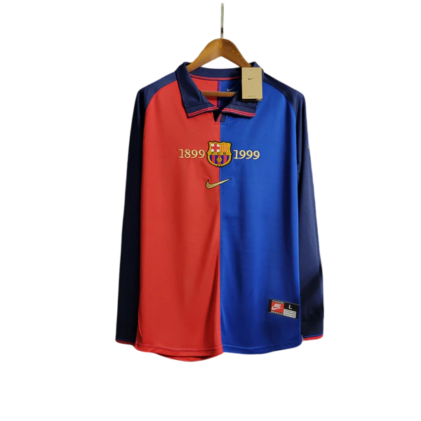 Camisa Barcelona Edição Comemorativa 100 Anos - Versão Retro Manga Comprida